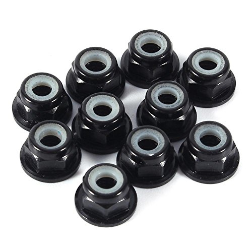 Walfront WALFRONT7GFP639REB Hex Self-Lock Nuts 10 Pcs M3 Nut Cnc Aluminum Flanged Nylon Lock Nut Self-Locking Metal Nuts Black cover