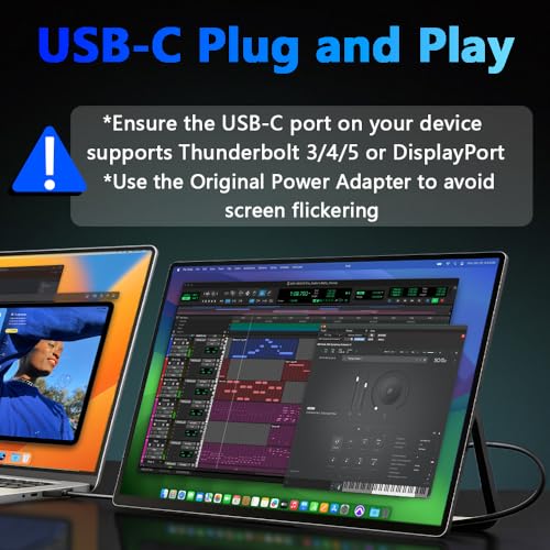 Image of 13.3 inch OLED Portable Touchscreen Monitor, 1080P HDR VESA 500 Nits, USB-C HDMI External Display with Stand (Vertical Monitor) & Speakers for Laptop PC Mac Android (No Touch for iPhone /iPad /Consoles)