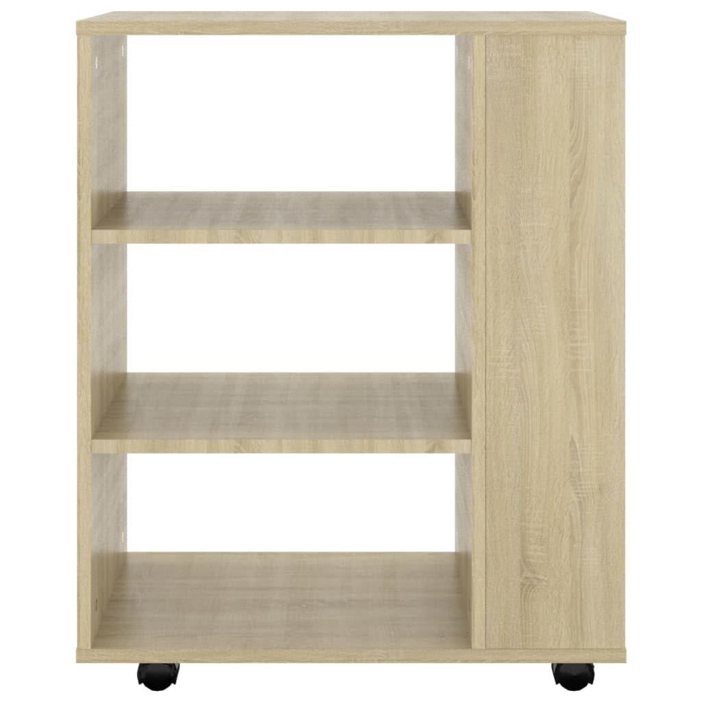 vidaXL Armoire à roulettes Meuble de Rangement Armoire de Bureau sur roulettes Fourniture de Bureau Intérieur Chêne Sonoma 60x35x75 cm Aggloméré