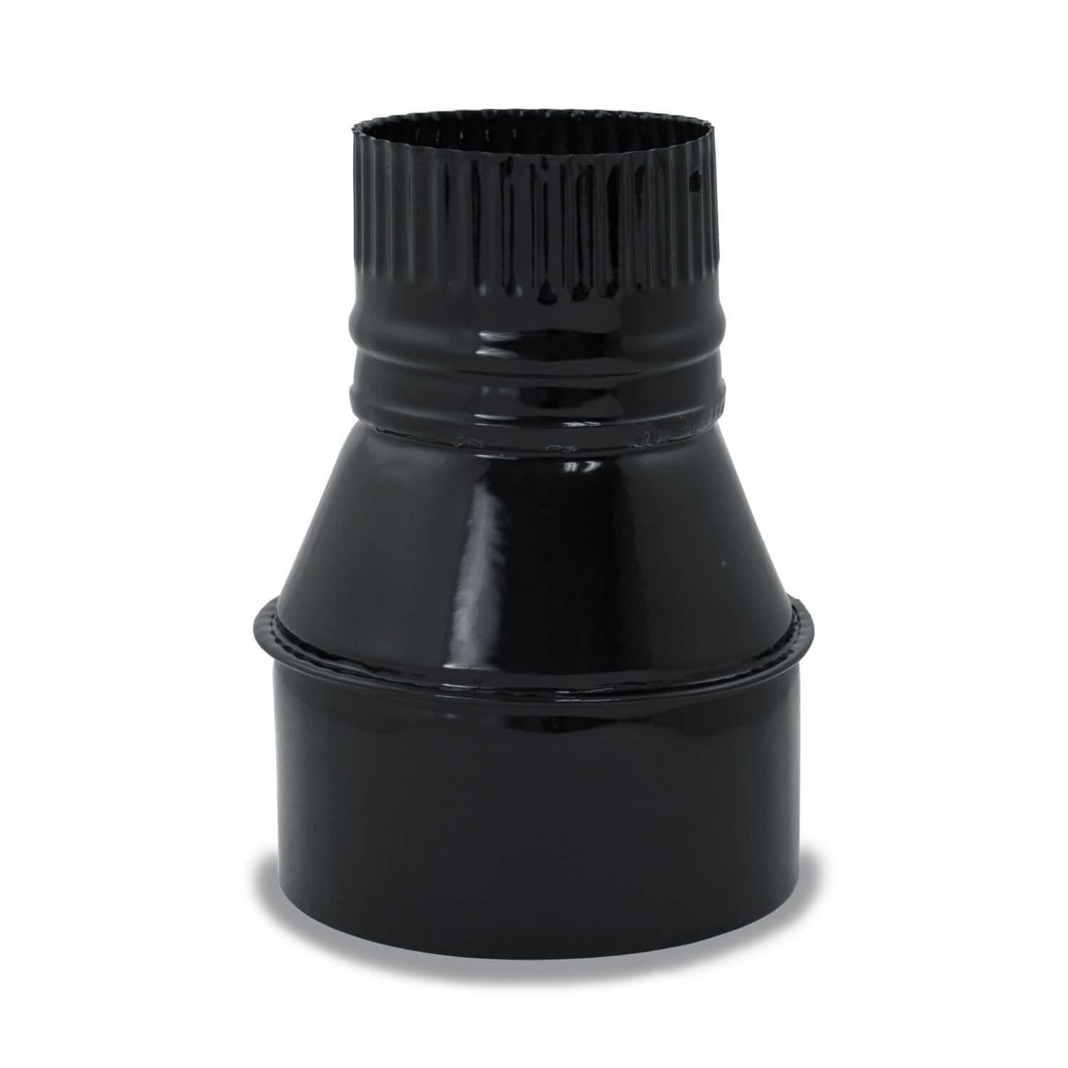 Reducción Tubo Chimenea 250 a 200mm - Adaptador Negro Vitrificado para Estufas de Leña - Reductor Macho-Hembra - Tubo Estufa