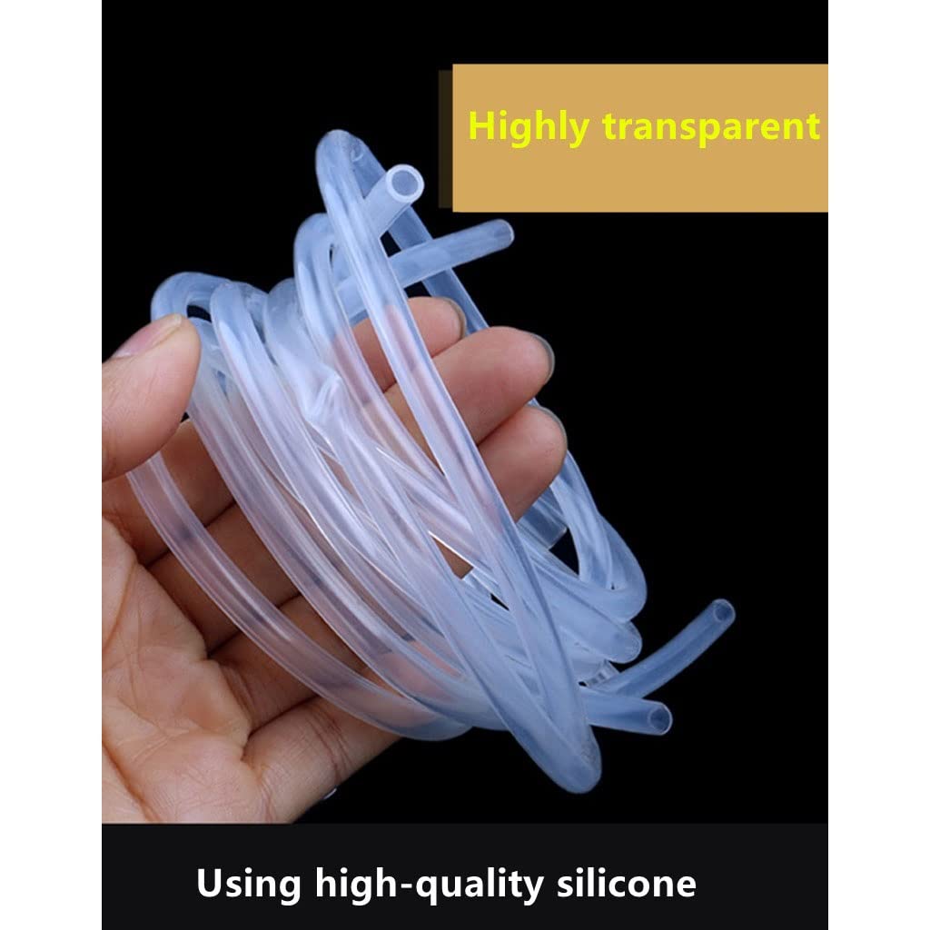 Manguera de goma, tubo de plástico, tubo de silicona transparente de grado alimenticio de 5 m, diámetro exterior de 4, 5, 6, 8, 10 y 12 mm, manguera flexible for leche y cerveza, gel de sílice (1 unid