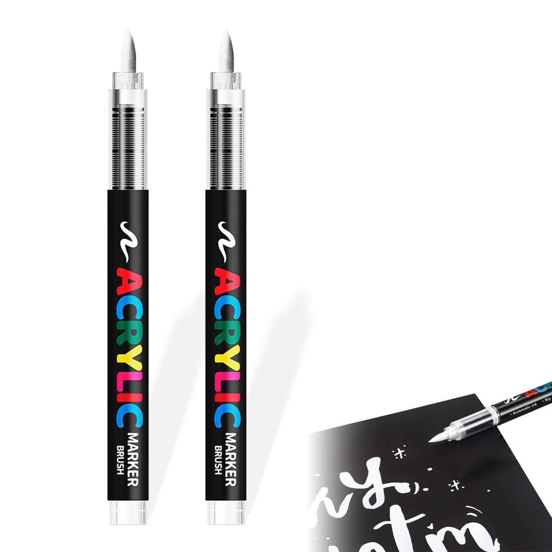 2 Piezas Rotuladores Permanentes Blancos para Tela Rotulador Textil Lavable en Máquina Piedra y Metal con Punta Suave Rotuladores para Tela para Diseños Personalizados Ropa y Accesorios
