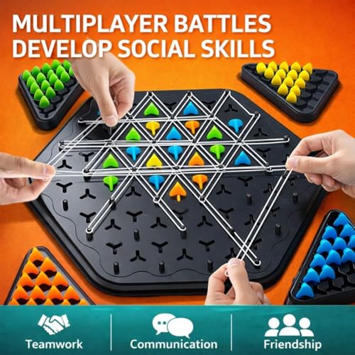 Image of Playhills Triggle Board Game | Triangle Chess Game Teaser Puzzle for Kids & Adults