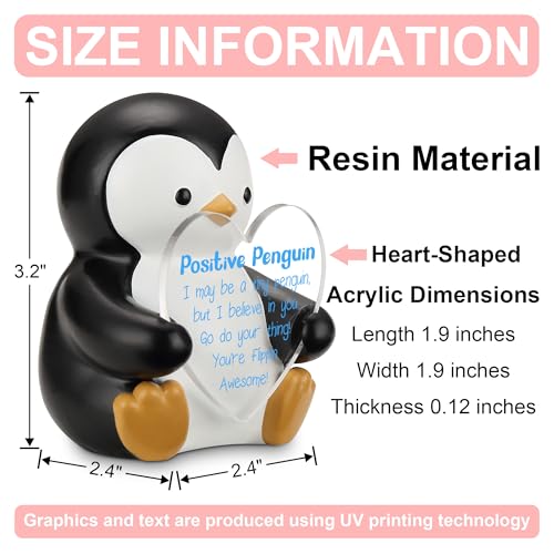 Figura decorativa de pingüino positivo en resina miniatura 2