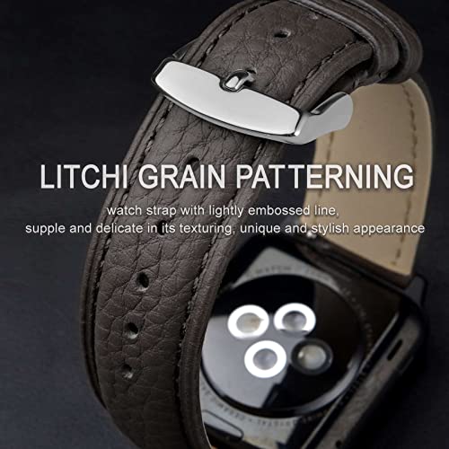 Image of ANNEFIT Watch Band 18mm, Quick Release Textured Padded Leather Straps with Silver Buckle for Men and Women (Dark Grey)