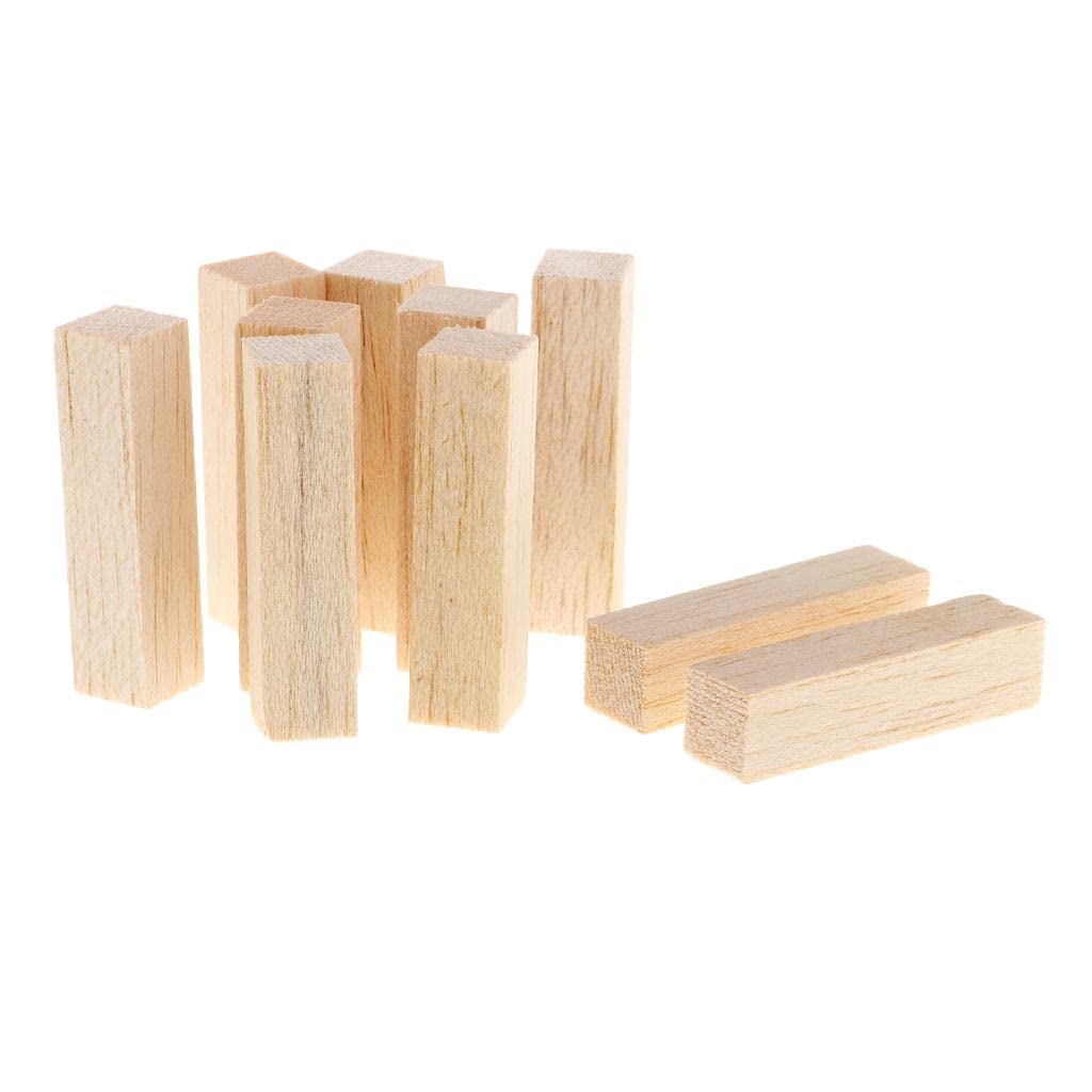 LOOM TREE® 10 Pieces Square Balsa Wood Stick Block Unfinished Woodcraft Dowel Rod 50mm Multi-Purpose Craft Supplies | Crafting Pieces | Wooden Pieces-image-24