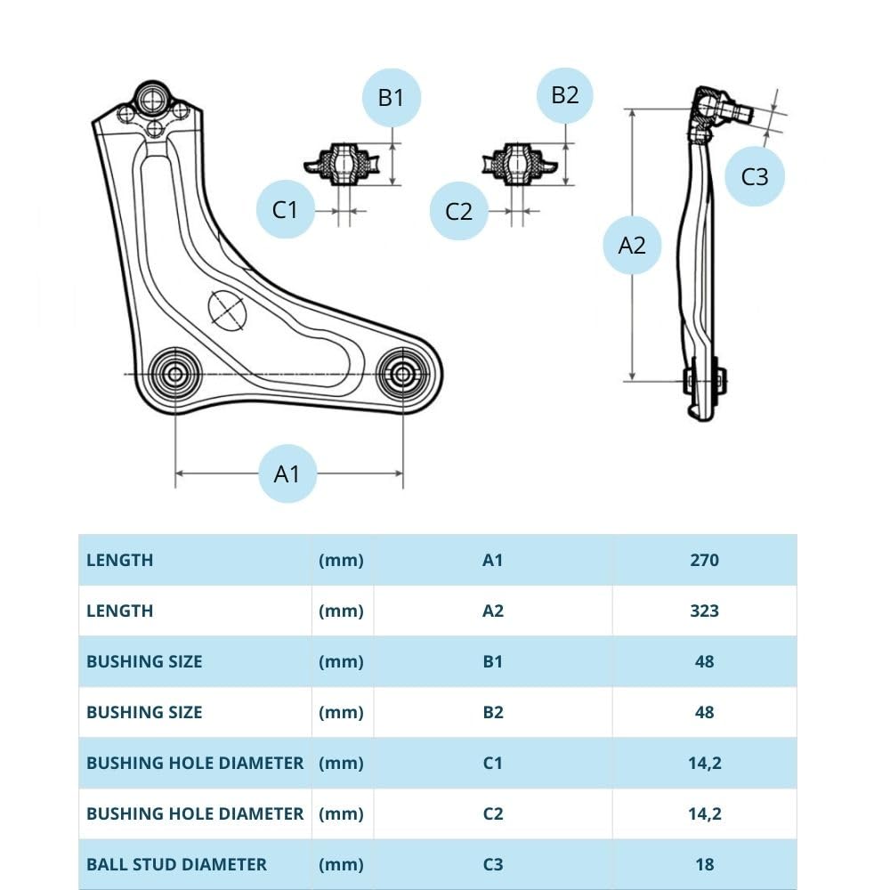 BRACCIO OSCILLANTE SOSPENSIONE COMPATIBILE CON CITROËN C3 III, C3 PICASSO, C4 CACTUS, DS3, PEUGEO.T 208 I, 207/207+, 207 SW, 2008 I - 3521N8