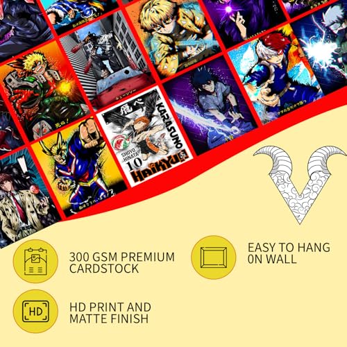 Image of VEENSHI Set of 24 Mix Anime Wall Posters - HDR With Glossy Shine, 300 GSM (Size: 9x6 Inch)
