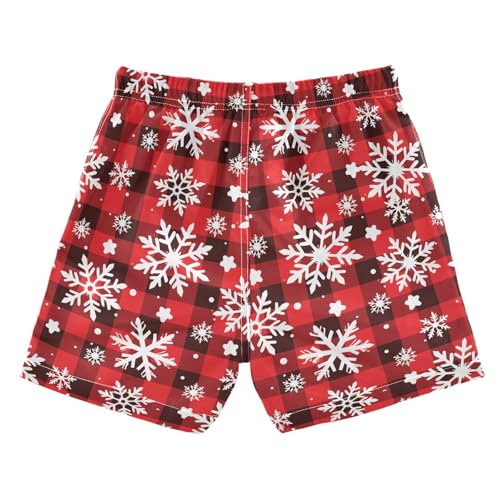 Boys Swim Trunks Quick Dry UPF 50+ Beach Board Shorts Kids Bathing Suits Swimsuit 2T Black and White Checkered Snowflake2