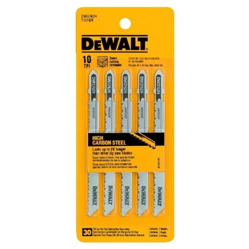 DEWALT DW3762-5 4-Inch 10 TPI Laminate Down Cutting Cobalt Alloy Steel T-Shank Jig Saw Blade (5-Pack) - image 2