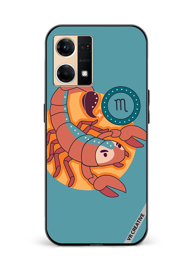 VR Creative Protective Case Cover For Oppo Reno7 The Scorpion Zodiac Signs Design Multicolour NR514904