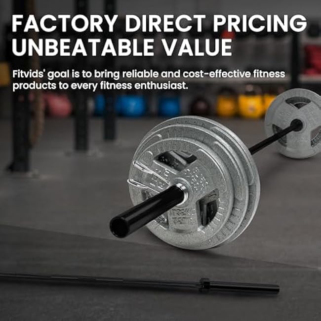 Olympic Barbell Bar for Power Lifting and Weightlifting, 700 Pound Capacity, 2 Inch Diameter