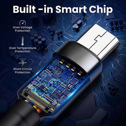 Image of Portronics Nylon Braided Fast Charging And Data Sync 3.0 Amp Konnect B Micro Usb Cables With Pvc Heads For Smartphone, Tablet, Laptop, Smart Watch (Grey, 1 Meter)