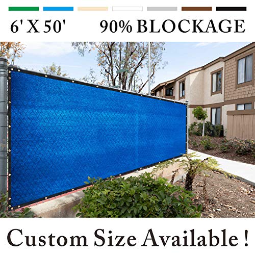 Royal Shade 6' x 50' Blue Fence Privacy Screen Windscreen Cover Netting Mesh