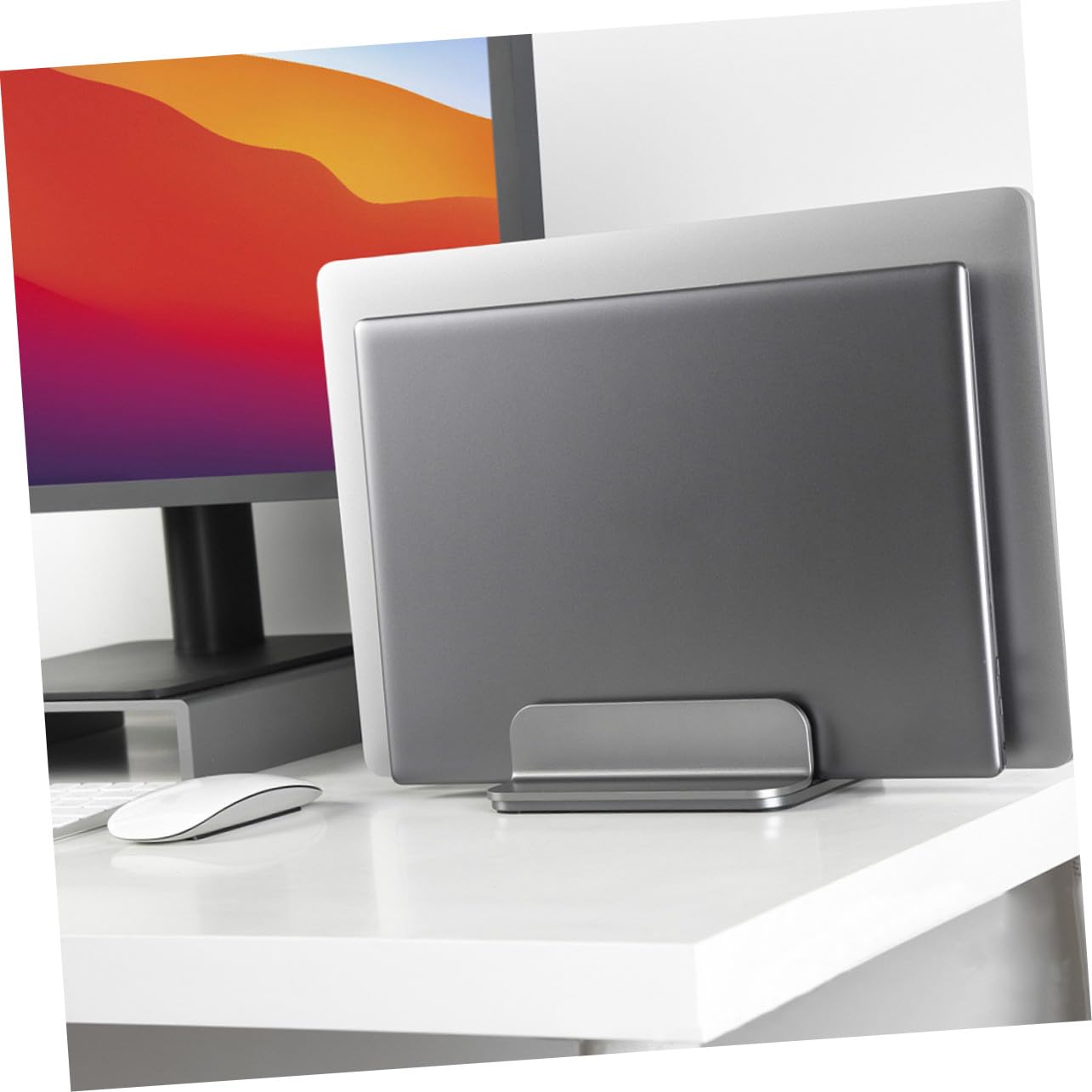 Toddmomy Soporte Vertical Doble para Portátil y Tableta Fabricado Aleación de Aluminio para Uso Escritorio o Oficina