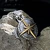bahamut Greek Jewellery Star Compass Pendant Necklace for Men,Stainless Steel Protective Mens Jewelry (Golden star) #1