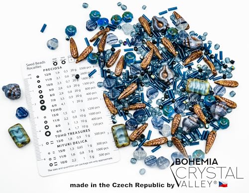 2.1oz (60 g) Mix of Unique Czech Bohemia Glass Pressed Beads, Dark Blue, Table Cut, Matte and Glossy, Faceted Fire Polish - Image 2