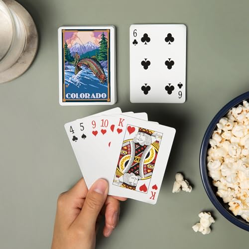 Lantern Press Colorado, Escena Pesca con Mosca, 52 Cartas Poker miniatura 2