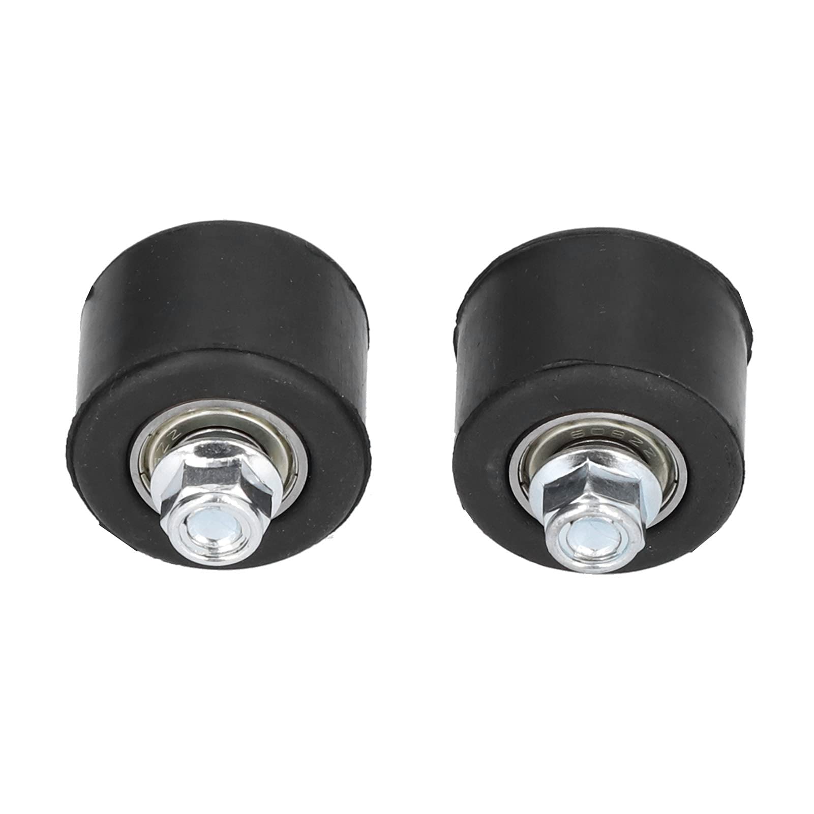 CHICIRIS Guida del Rullo della Catena, Gomma Nera + Cursore del Rullo della Catena in Acciaio Inossidabile 2 Pezzi 8 Mm Rullo Tenditore della Catena Slider Guida della Ruota Pit Dirt Fit