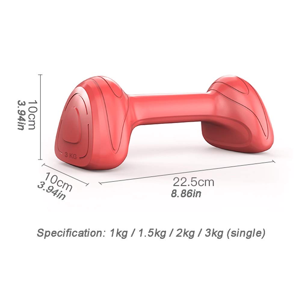 Mancuernas para Hacer Ejercicio Vinilo Dumbbell Peso Dumbbell Resistente al Sudor y Humedad en diversas variaciones de Peso de 1 kg, 1,5 kg, 2 kg, 3 kg, Conjunto de 2 Mancuerna de Neopreno