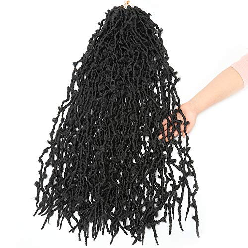 5 Packs 36 Inch Butterfly Locs Crochet Hair Distressed Faux Locs Crochet Hair For Black Women Pre Looped Natural Messy Butterfly Boho Locs Pre-Twisted Braids(36",5Packs,1B) #TOP4
