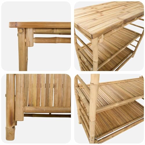 Table de bar extérieure en bambou pour une déco écolo et minimaliste