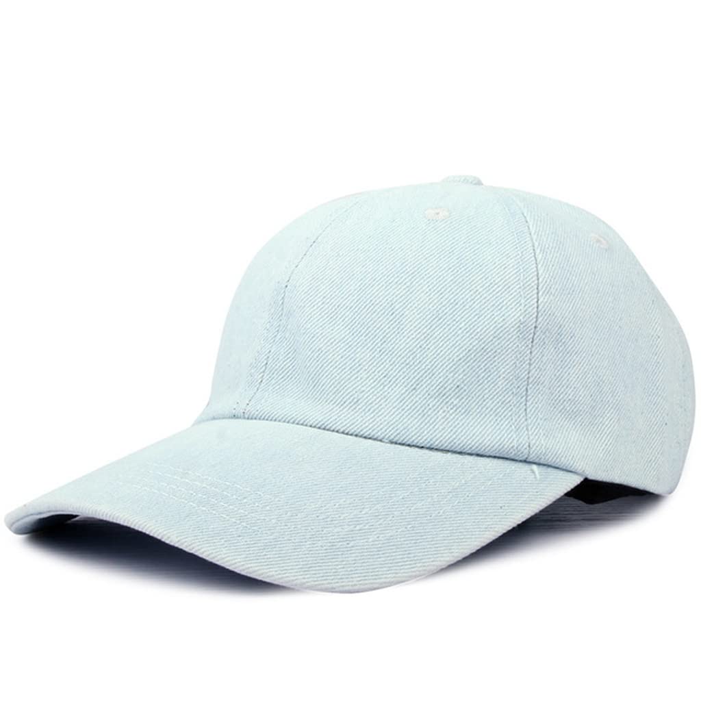 Berretto da Baseball in Denim Solido Cappelli Uomo Donna Lavaggio Cappelli da Cowboy Bone Estate Autunno Hip Hop Jeans cap(C)