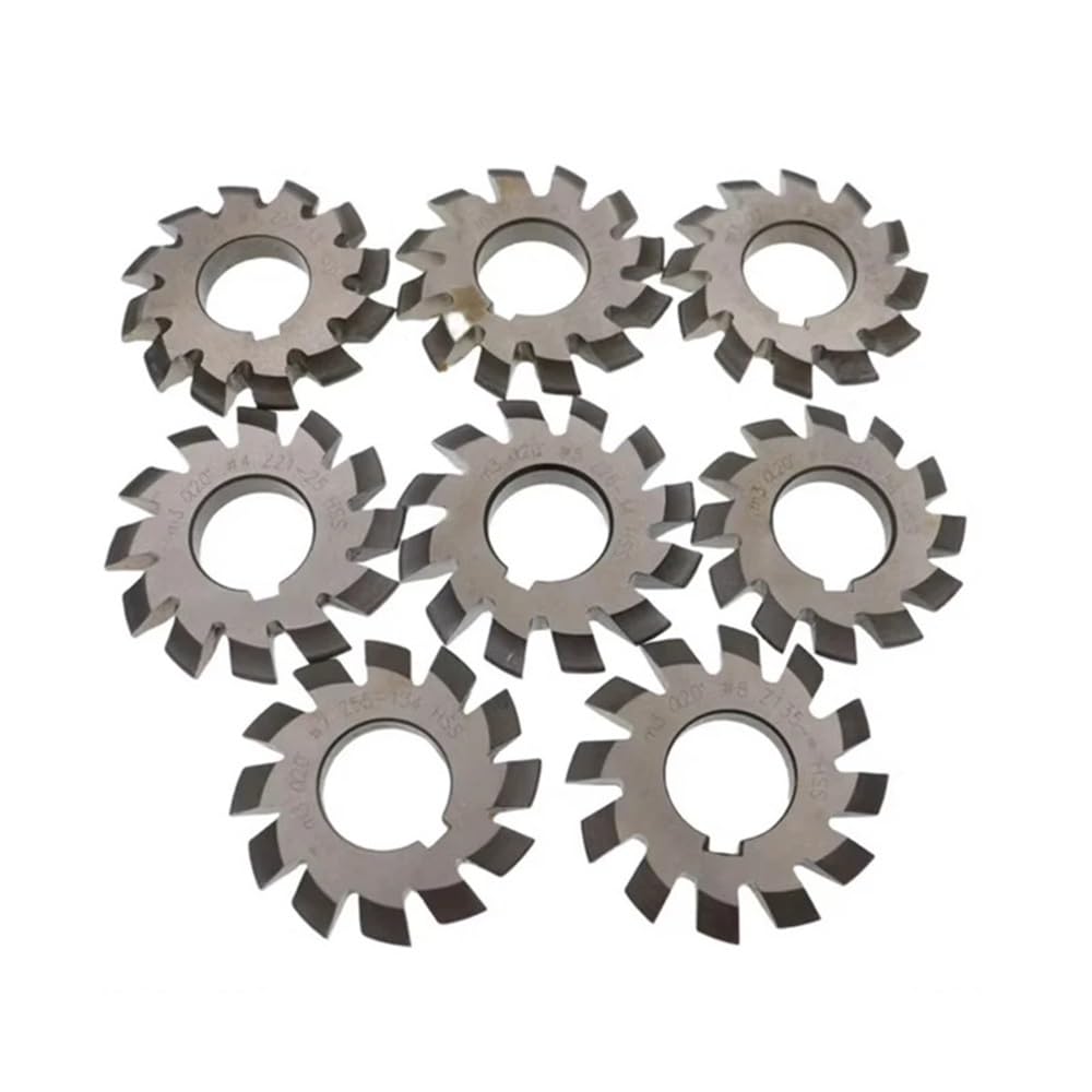 8-teiliger Hochgeschwindigkeitsstahl-Zahnradfräser, gerades Zahnscheibenkegelrad, Modulfräser M0.5 M0.6(M1.5)