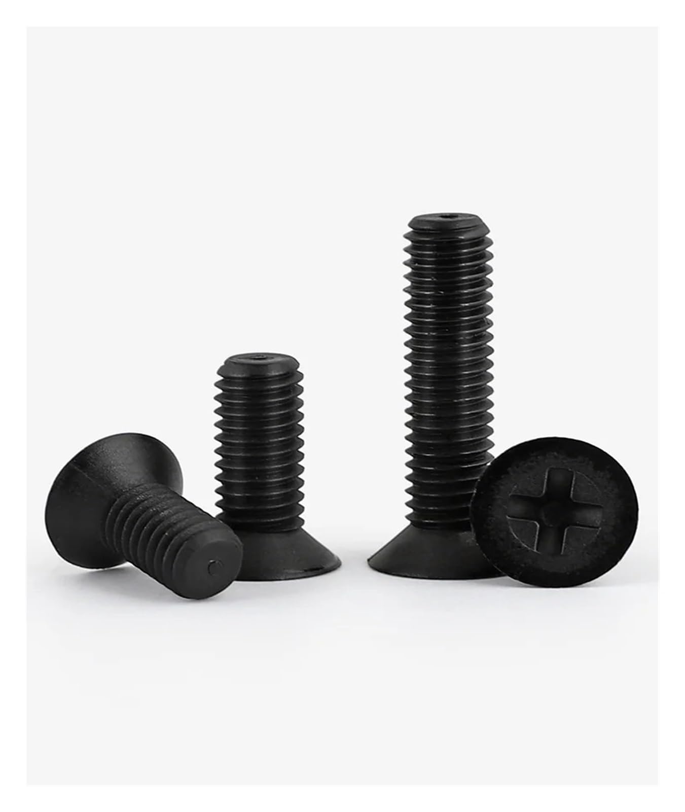 Seroni Black Dhaey 20/ 50Pcs M2 M2.5 M3 M4 M5 M6 M8 White Plastic Nylon Countersunk Head Screws Flat Head Bolts(,M2x12mm (50Pcs))