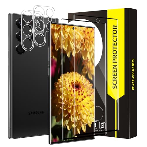 Cable Leader Schutzfolie für Panzerglas für Samsung Galaxy S23 Ultra 5G Schutzglas, 2+2(Displayfolie+Kamera Folie), 9H H...