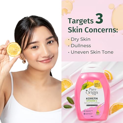 Image of Pure Origin Korean Vitamin C Bright Boosting Body Lotion | For Brighter, Glowing Skin and moisturized skin | For women and men | All skin type | 300 ml