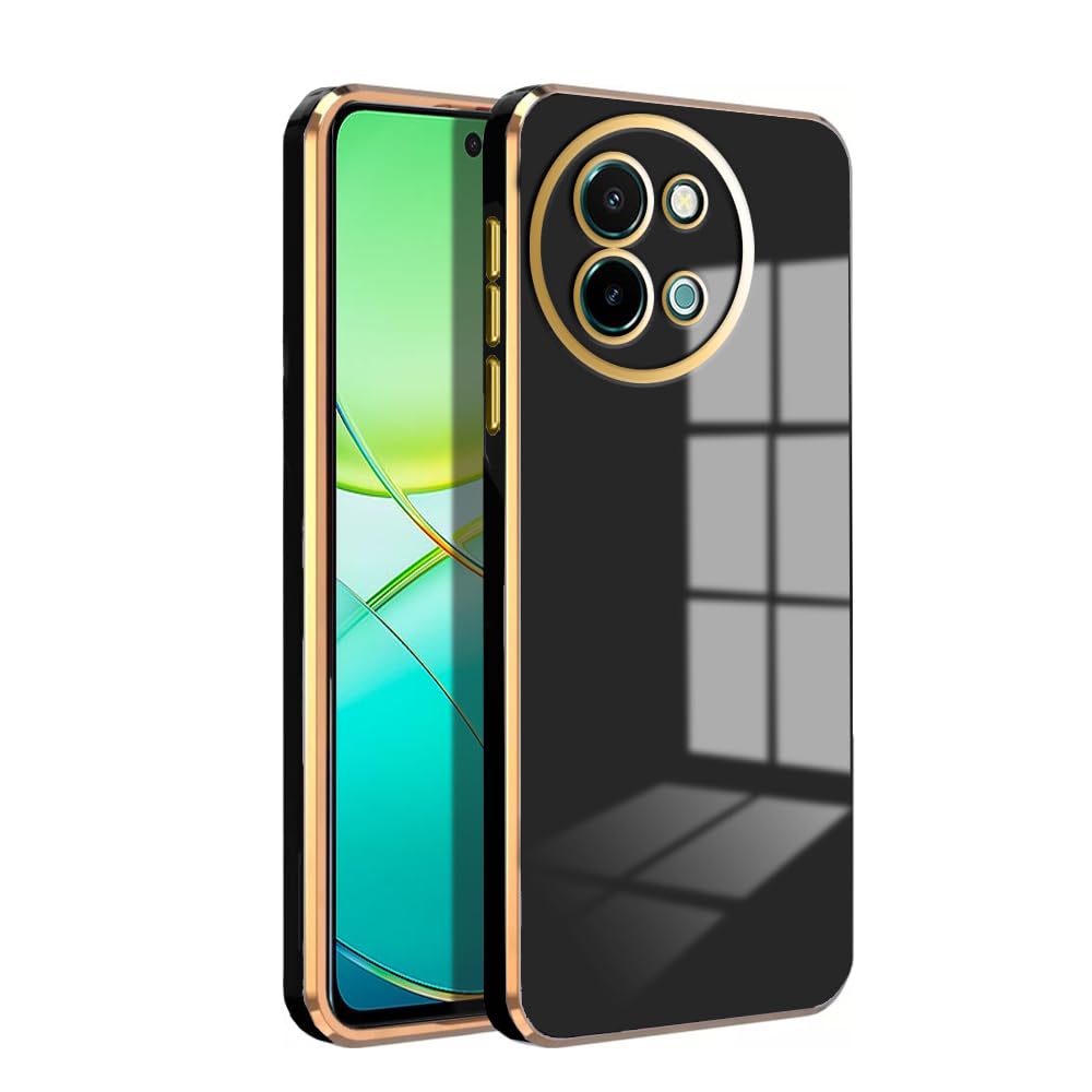 KARWAN®️ Luxury 6D Chrome Back Cover Case Compatible for Vivo Y58 |Slim Shockproof Soft TPU | Raised Lips Protection | Camera Protection | Stylish Back Case and Cover |-Black (B0D986VKQB) Amazon Price History, Amazon Price Tracker