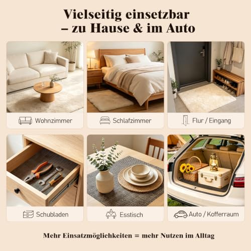 LUSEE Antirutschmatte für Teppich, PVC Teppichunterlage, 220x320cm, Schwarz – Ansicht 5