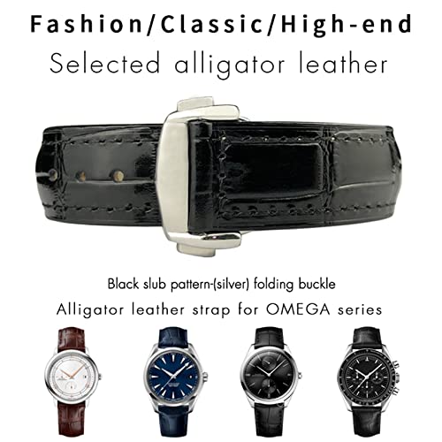 Bracelet montre cuir crocodile 22mm Omega Seamaster 300 Speedmaster - 3