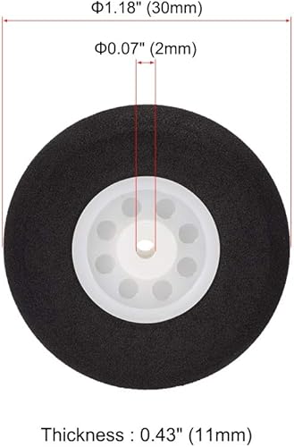 Miniatura 6 de uxcell Ruedas de avión RC - 4 ruedas de esponja de avión RC de 2 pulgadas x 0.11 pulgadas