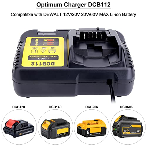Biswaye Fast Charger Dcb115 Dcb112 Compatible With Dewalt 12V-20V Max Lithium Battery Dcb207 Dcb606 Dcb201 Dcb206 Dcb203 Dcb120 Dcb127 Battery Charger Dcb107 Dcb101 #TOP3