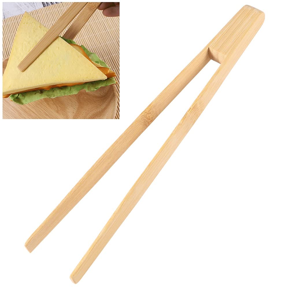 Pinzas de Cocina, tostadora de bambú, Pinzas de Cocina, tostadora Larga de fácil Agarre, Pinzas para Servir para cocinar Tostadas, Pan, Barbacoa, Asar, Hornear, freír