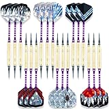 CHRDW18 Pieces Plastic Tip Darts, Aluminum Shaft Professional Plastic Tip Dart Set, Adult Electronic Dart Board, Professional Large Capacity Soft Dart Tip Accessory Set.