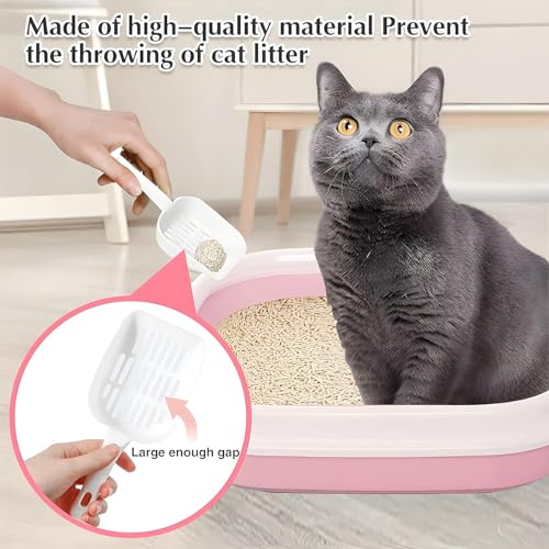 Image of Cat Litter Box Tray with Free Scooper | Semi Closed Design and Durable Quality | Suitable for All Adult Cats & Kittens, Color - May Vary