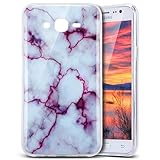 Galaxy J7 Case, PHEZEN IMD Purple Marble Pattern IMD Design Cute Creative Anti-Scratch Bumper Ultra Slim TPU Soft Case Rubber Silicone Skin Cover for Samsung Galaxy J7 J700 (2015)