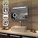 Produktbild SONNI Badspiegel mit Beleuchtung 80x60cm LED Badezimmerspiegel mit Schminkspiegel Energiesparend Badezimmer Wandspiegel Beschlagfrei Bad Spiegel mit Touch Schalter