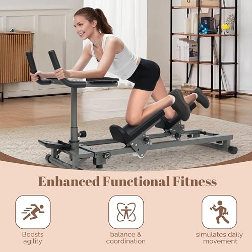 Image of EVERYMATE Exercise Crawler Machine, Spine Twist and Stretch Trainer, Full Body Cardio Machine, Builds Core Strength, Home Gym Equipment with Adjustable Hand Grips & Knee Support