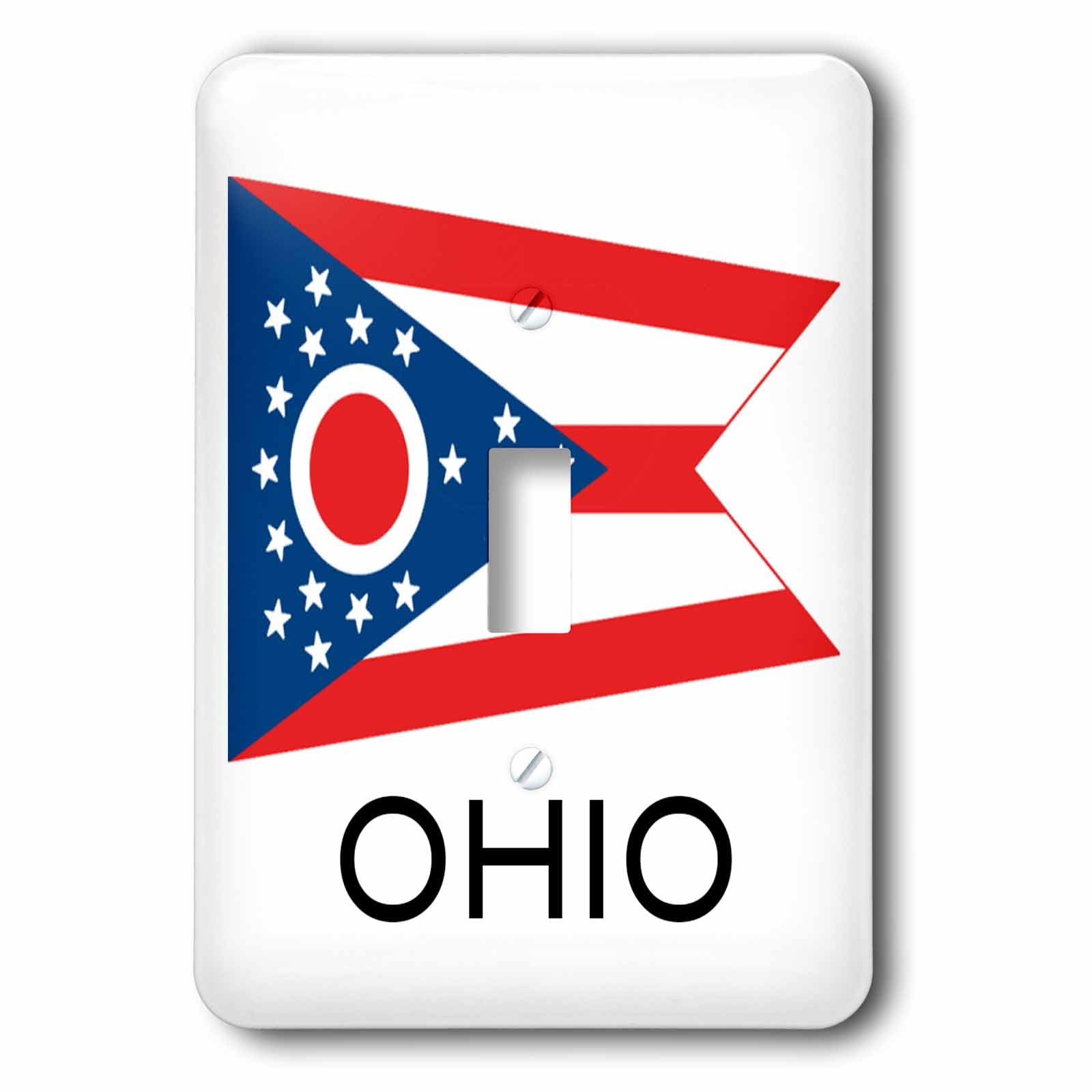 Interrupteur simple drapeau de l'Ohio 3dRose lsp_107385_1 pour mur blanc sans vie
