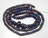 LKBEADS 3-9 mm 17'' Natural Black welo Ethiopian Opal Roundelle Beads Code-HIGH-46948