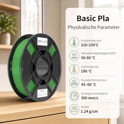 Image of 3DHoJor Basic PLA 3D Printer Filament Bundle, Multicolor Filament 1.75mm, Vacuum Packed, 0.25kg*8 Pack, 2kg Total, White+RGB RED+Orange+Yellow+Green+Sky Blue+Blue+Pink