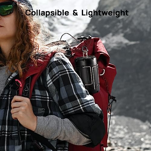 4 Pack Collapsible LED Camping Lantern, Consciot USB C Rechargeable and Battery Powered 2-in-1 Emergency Light with Flashlight and Magnetic Base, Power Outages Hurricane Supplies Survival Kits - Thumbnail 6