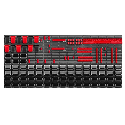 KADAX Grande étagère murale à outils, système de stockage 174 x 78 cm, en plastique robuste, système modulaire résistant aux UV, plaques murales...