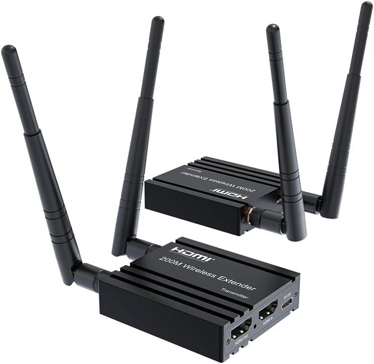 FENIXFIT Wireless HDMI Transmitter and Receiver 656FT Extender 4K Decode Plug & Play Portable 2.4G/5G Wireless HDMI Extender Kit for Video and Audio to Monitor from Laptop/PC/Projector/TV Box(1TX+1RX)
