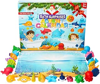KreativeKraft Toy Advent Calendar 2022 for Kids, Rubber Ducks Bath Toys Christmas Countdown Calendar (Bath)
