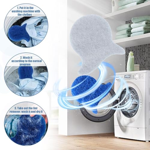RXKFIGX 8 PCS Pet Hair Remover Washing Machine,Reusable Pet-Hair Catcher Lint Remover Set,Removing Wool Cotton Cat Dog Pet Hair Remover for Washing Machines - Image 2